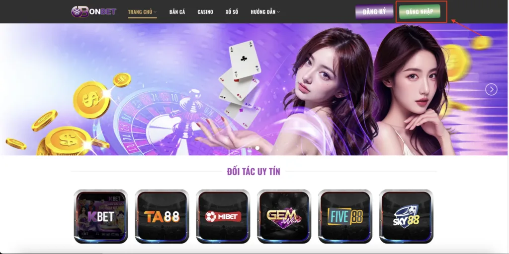 Truy cập trang chủ, thao tác đăng nhập onbet dễ dàng